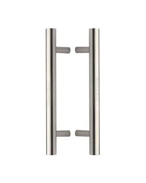 Heritage Brass Back to Back Door Pull Handle Bar Design 305mm Satin Nickel Finish