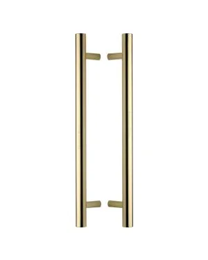 Heritage Brass Back to Back Door Pull Handle Bar Design 457mm Polished Brass Finish