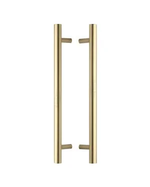 Heritage Brass Back to Back Door Pull Handle Bar Design 457mm Satin Brass Finish