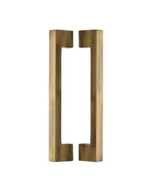 Heritage Brass Back to Back Door Pull Handle Metro Design 305mm Antique Brass Finish