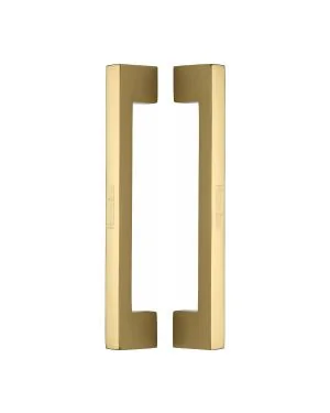 Heritage Brass Back to Back Door Pull Handle Metro Design 305mm Polished Brass Finish