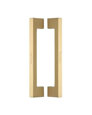Heritage Brass Back to Back Door Pull Handle Metro Design 305mm Satin Brass Finish