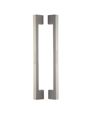 Heritage Brass Back to Back Door Pull Handle Metro Design 457mm Satin Nickel Finish