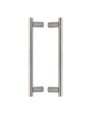 Heritage Brass Back to Back Door Pull Handle Round Bar Design 336mm Satin Nickel Finish