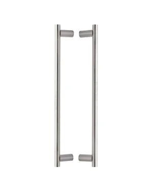 Heritage Brass Back to Back Door Pull Handle Round Bar Design 489mm Satin Nickel Finish
