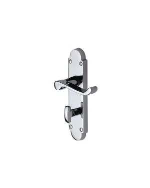 Heritage Brass Door Handle for Bathroom Builders' Range Polished Chrome finish