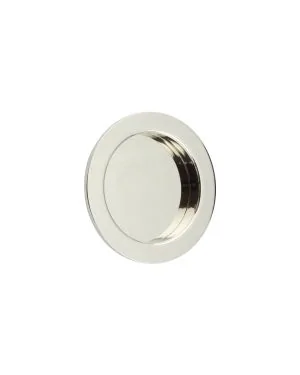 Burlington Sliding Door Round Flush Pull - Polished Nickel