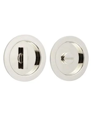 Burlington Sliding Door Round Bathroom Turn - Polished Nickel