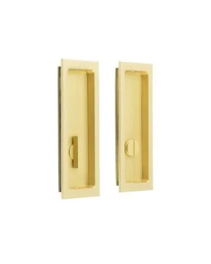 Burlington Sliding Door Rectangular Bathroom Turn - Satin Brass