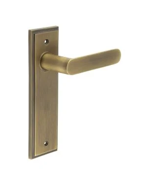 Kensington Lever On Backplate - Antique Brass