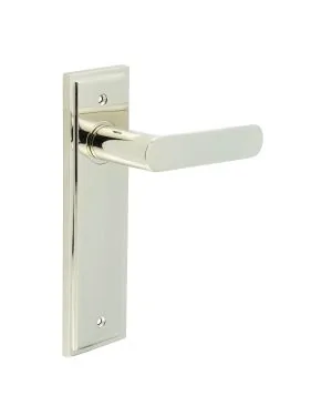 Kensington Lever On Backplate - Polished Nickel