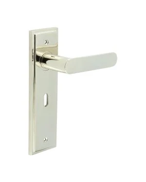 Kensington Lever On Backplate - Polished Nickel