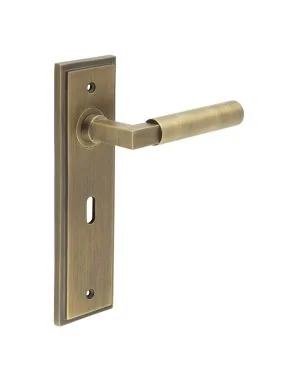 Westminster Lever On Backplate - Antique Brass