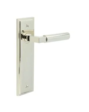 Westminster Lever On Backplate - Polished Nickel