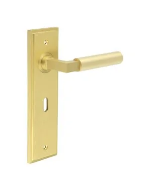 Westminster Lever On Backplate - Satin Brass