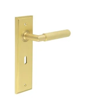 Piccadilly Lever On Backplate - Satin Brass