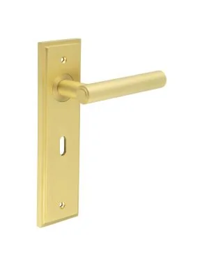 Richmond Lever On Backplate - Satin Brass