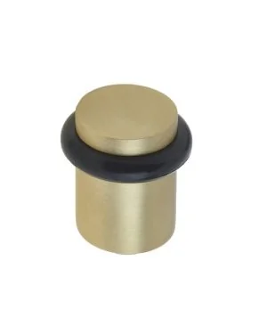 Burlington Floor Mounted Plain Door Stop - Satin Brass