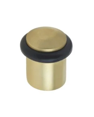 Burlington Floor Mounted Chamfered Door Stop - Satin Brass