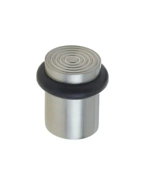 Burlington Floor Mounted Reeded Door Stop - Satin Nickel