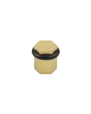 Burlington Floor Mounted Hexagonal Door Stop - Satin Brass