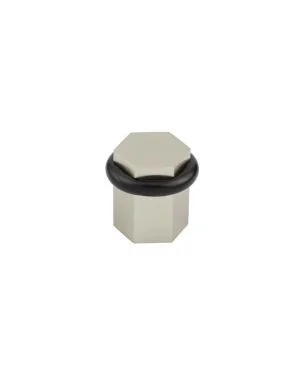Burlington Floor Mounted Hexagonal Door Stop - Satin Nickel