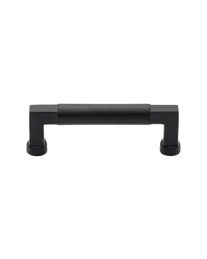 Heritage Brass Cabinet Pull Bauhaus Design 101mm CTC Matt Black Finish