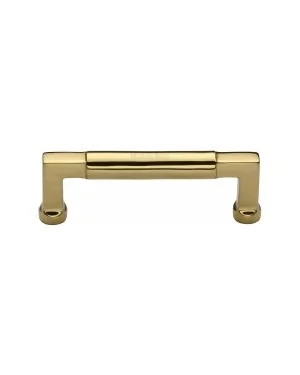 Heritage Brass Cabinet Pull Bauhaus Design 101mm CTC Polished Brass Finish