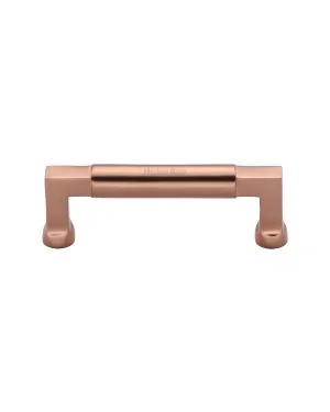 Heritage Brass Cabinet Pull Bauhaus Design 101mm CTC Satin Rose Gold Finish