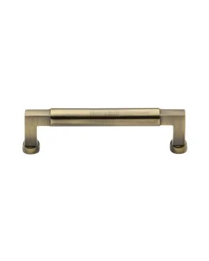 Heritage Brass Cabinet Pull Bauhaus Design 128mm CTC Antique Brass Finish