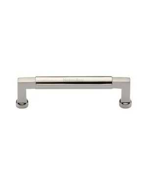 Heritage Brass Cabinet Pull Bauhaus Design 128mm CTC Polished Nickel Finish