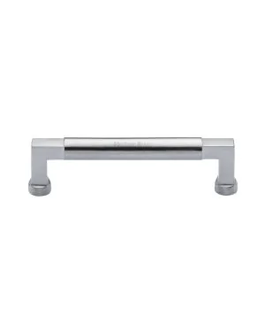 Heritage Brass Cabinet Pull Bauhaus Design 128mm CTC Satin Chrome Finish