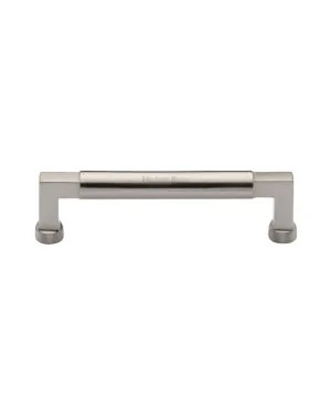 Heritage Brass Cabinet Pull Bauhaus Design 128mm CTC Satin Nickel Finish