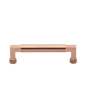 Heritage Brass Cabinet Pull Bauhaus Design 128mm CTC Satin Rose Gold Finish