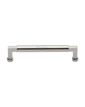 Heritage Brass Cabinet Pull Bauhaus Design 160mm CTC Polished Nickel Finish