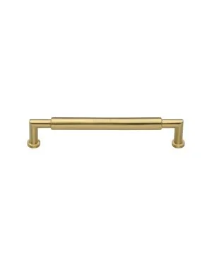 Heritage Brass Cabinet Pull Bauhaus Round Design 101mm CTC Satin Brass Finish