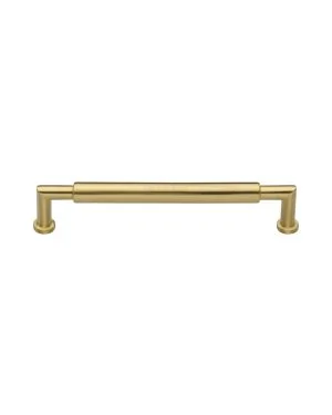 Heritage Brass Cabinet Pull Bauhaus Round Design 152mm CTC Satin Brass Finish