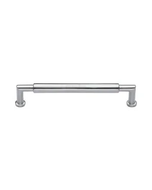 Heritage Brass Cabinet Pull Bauhaus Round Design 152mm CTC Satin Chrome Finish