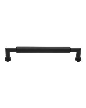 Heritage Brass Cabinet Pull Bauhaus Round Design 203mm CTC Matt Black Finish