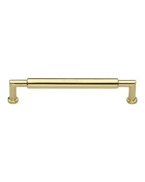 Heritage Brass Cabinet Pull Bauhaus Round Design 203mm CTC Polished Brass Finish
