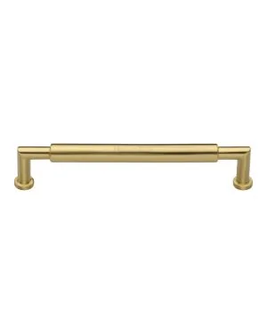 Heritage Brass Cabinet Pull Bauhaus Round Design 203mm CTC Satin Brass Finish