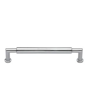 Heritage Brass Cabinet Pull Bauhaus Round Design 203mm CTC Satin Chrome Finish