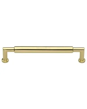 Heritage Brass Cabinet Pull Bauhaus Round Design 254mm CTC Polished Brass Finish