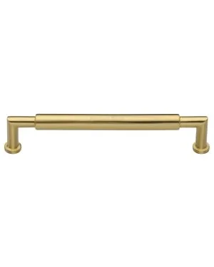 Heritage Brass Cabinet Pull Bauhaus Round Design 254mm CTC Satin Brass Finish