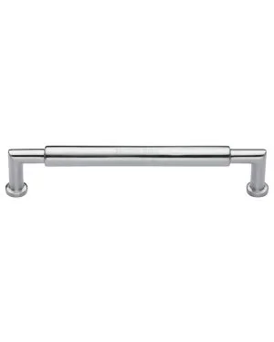 Heritage Brass Cabinet Pull Bauhaus Round Design 254mm CTC Satin Chrome Finish