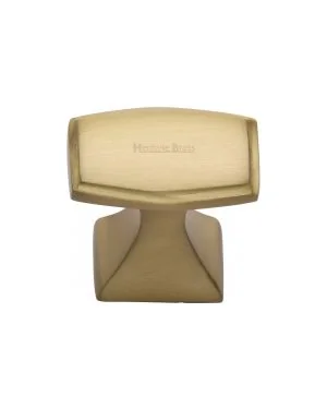 Heritage Brass Cabinet Knob Deco Design 32mm Satin Brass finish