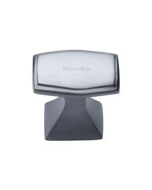 Heritage Brass Cabinet Knob Deco Design 32mm Satin Chrome finish