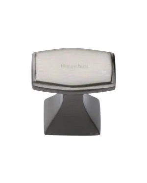 Heritage Brass Cabinet Knob Deco Design 32mm Satin Nickel finish