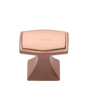 Heritage Brass Cabinet Knob Deco Design 32mm Satin Rose Gold finish