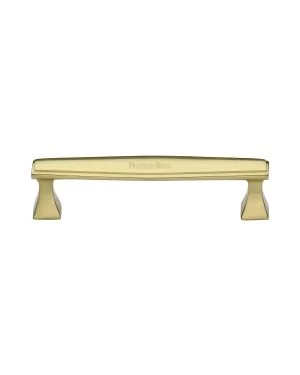 Heritage Brass Cabinet Pull Deco Design 128mm CTC Polished Brass Finish